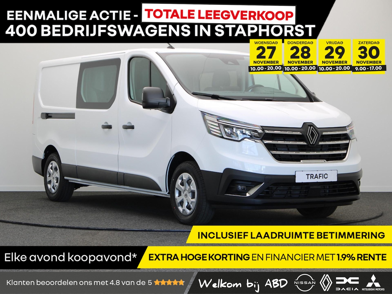 Renault Trafic - 2.0 Blue dCi 150pk EDC T29 L2H1 Advance DC | Dubbele schuifdeur | Achteruitrijcamera | Laa - AutoWereld.nl