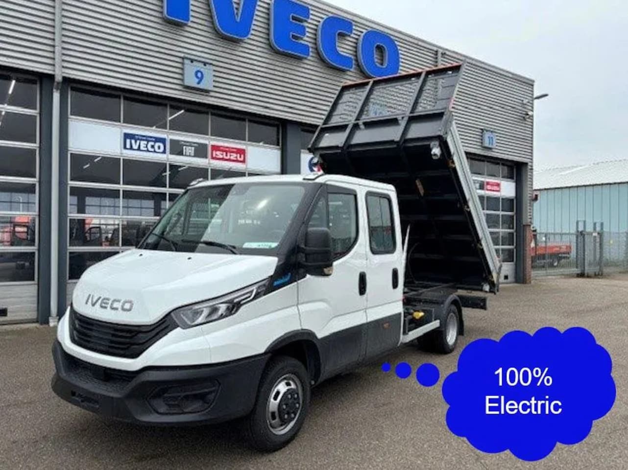 Iveco Daily - Electric 40C14DE dubbele cabine kipper 74 kW - AutoWereld.nl