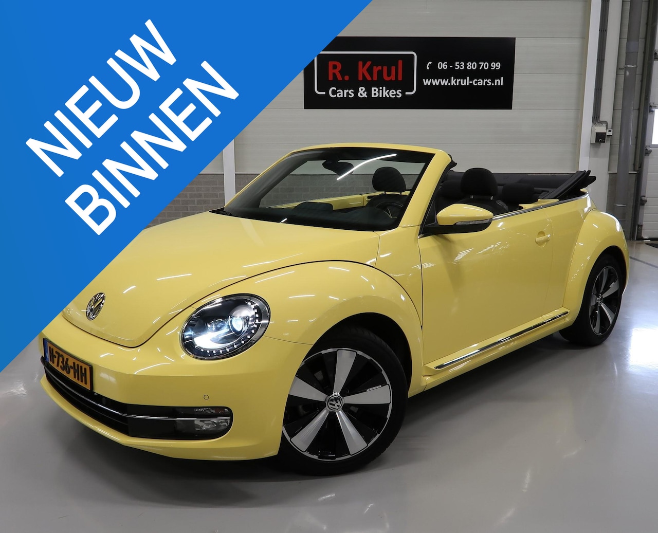 Volkswagen Beetle Cabriolet - 1.2 TSI Design BMT Airco-ecc Navigatie Trekhaak 18 inch LMV Fender Xenon Multifunctioneel - AutoWereld.nl