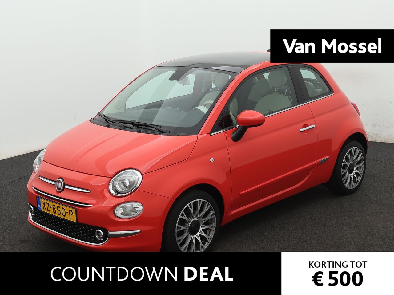 Fiat 500 - 0.9 TwinAir Turbo Lounge | Navigatie | Panorama dak| Cruise control | Parkeer sensoren - AutoWereld.nl