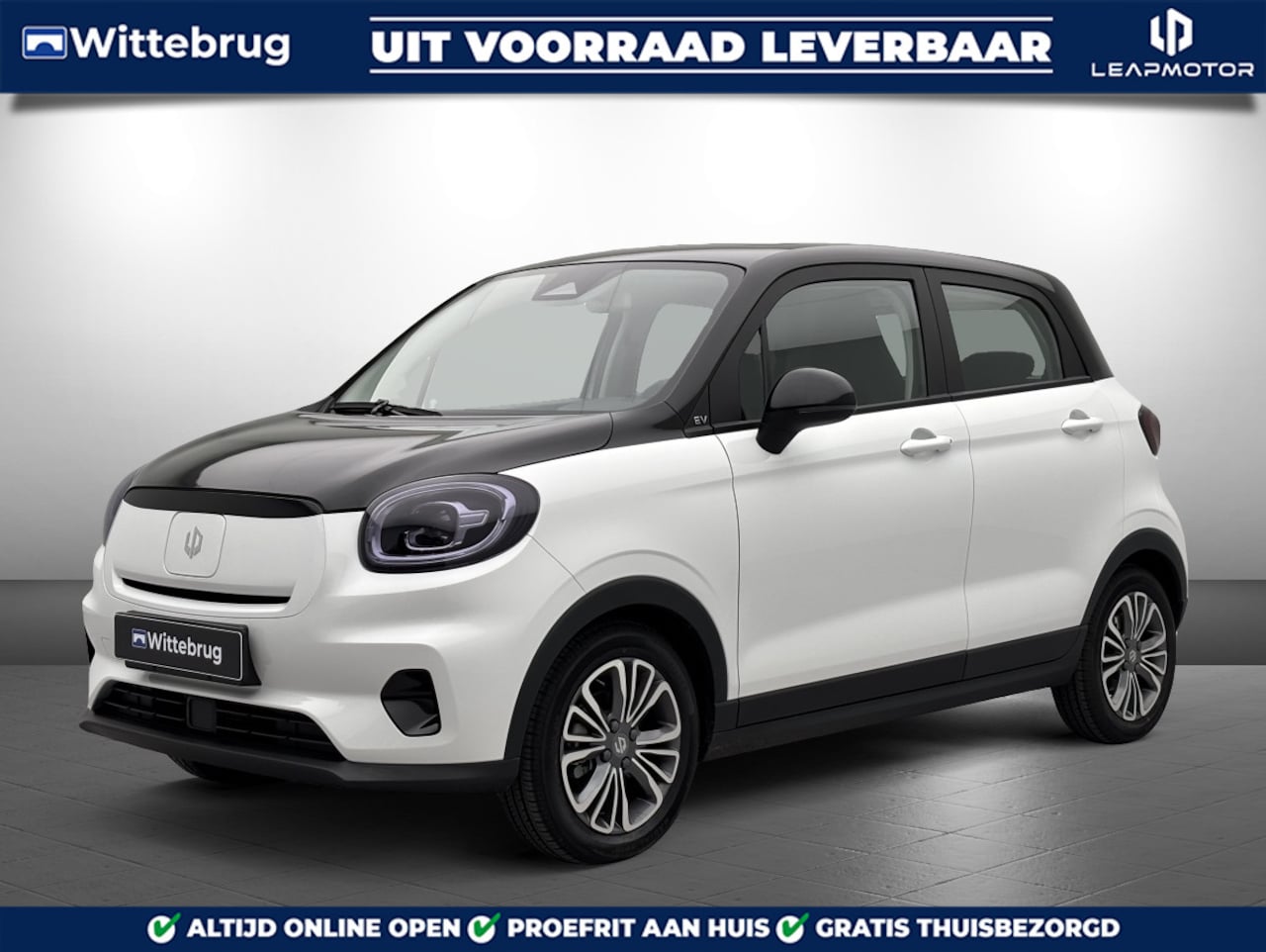 Leapmotor T03 - Smart 37.7 kWh Volledig Elektrisch met 265 km WLTP Range, Airconditioning, Panoramadak, Ad - AutoWereld.nl