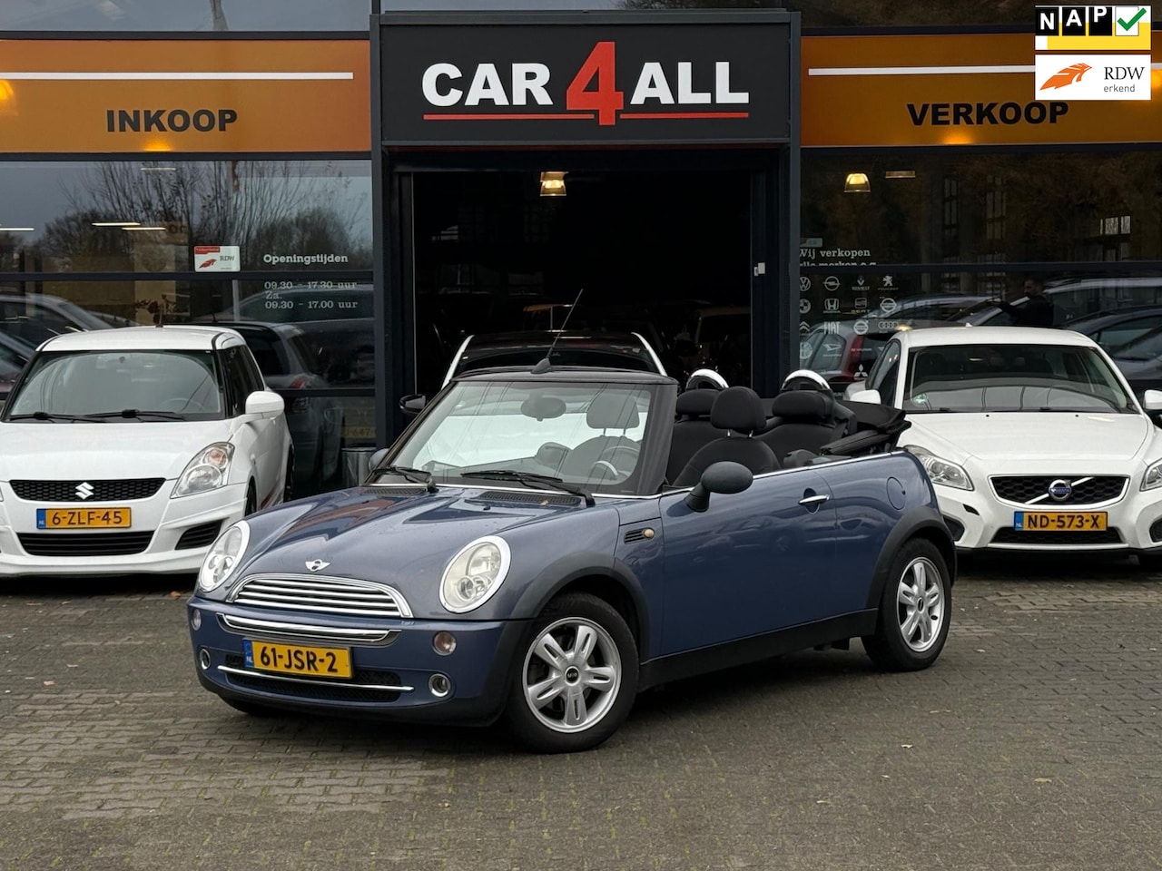 MINI Cabrio - Mini 1.6 One CABRIO/STLVRM/PDC/AIRCO/LMVELGEN/APK 04-03-2025 - AutoWereld.nl