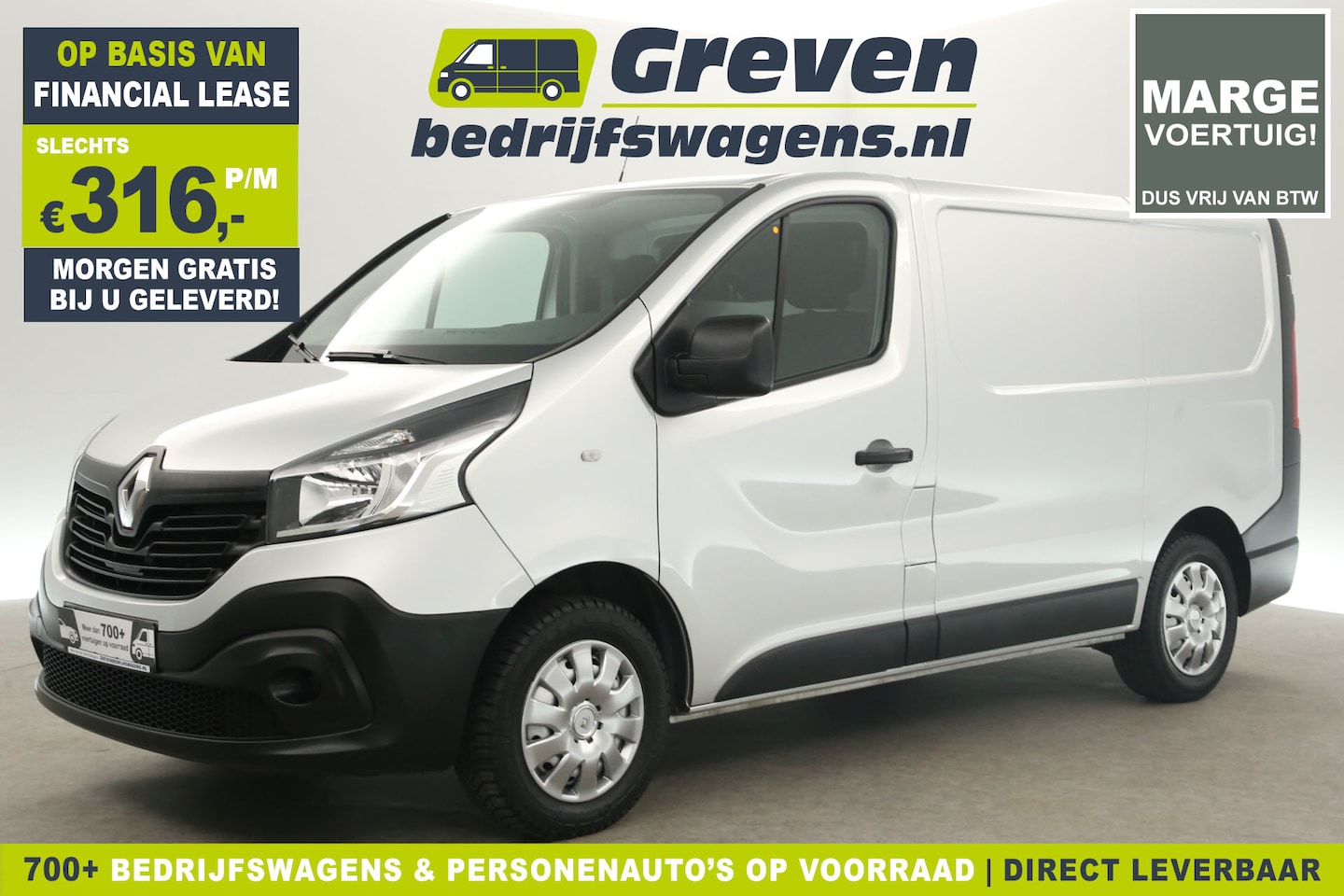 Renault Trafic - 1.6 dCi T27 L1H1 Marge | Airco Cruise PDC Navigatie Metallic DAB+ Elektrpakket - AutoWereld.nl