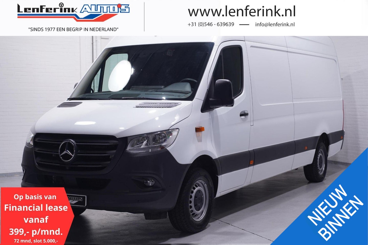 Mercedes-Benz Sprinter - 315 CDI 150 pk L3H2 Navi v.a. 399,- p/mnd 360 Camera, Cruise control, PDC V+A, Opstap acht - AutoWereld.nl