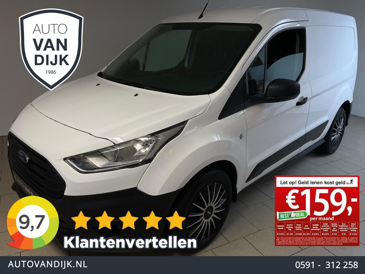 Ford Transit Connect - 1.0 Ecoboost L1 Trend STOELVERW PDC ELEK RAMEN VOORRUIT VERW CENT VERG SPARCO KETTING TREK - AutoWereld.nl