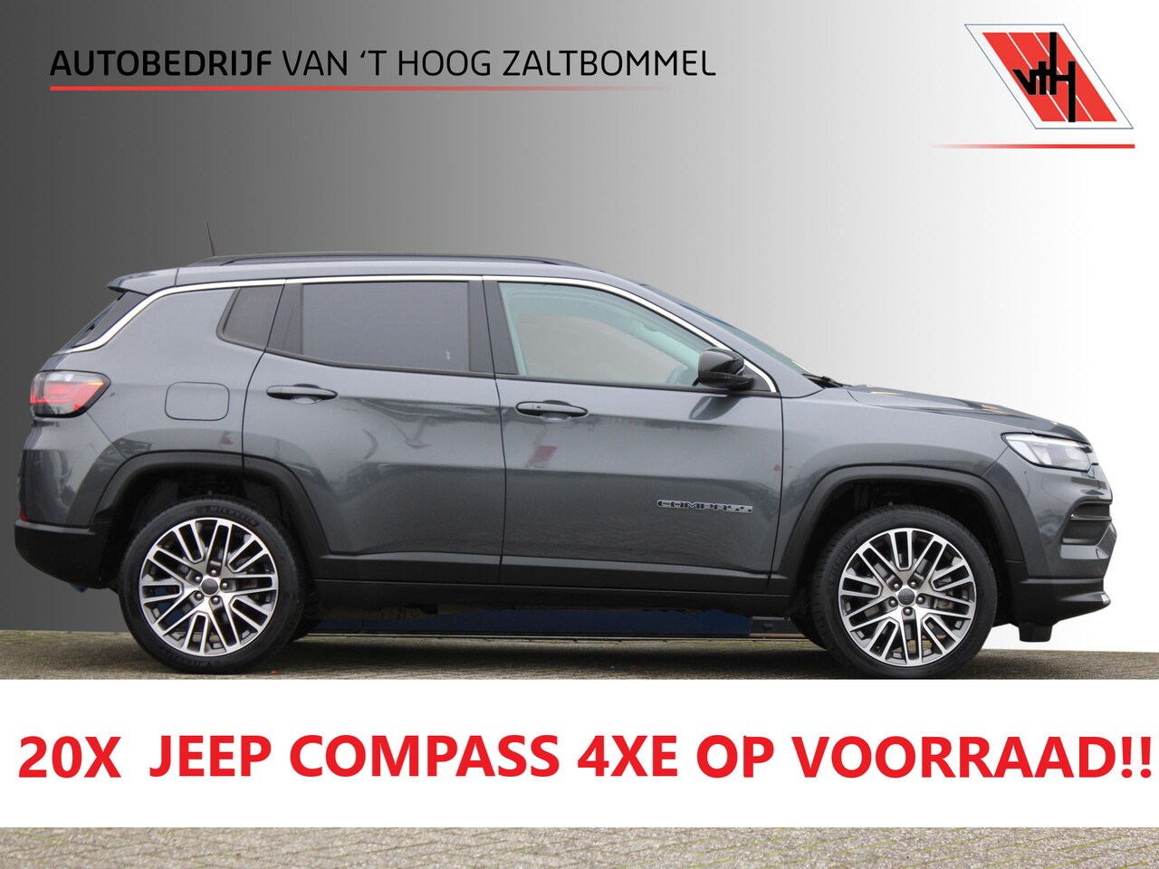 Jeep Compass - 4xe 190 Plug-in Hybrid Electric Night Eagle PANORAMADAK ACC CAMERA 19'' - AutoWereld.nl