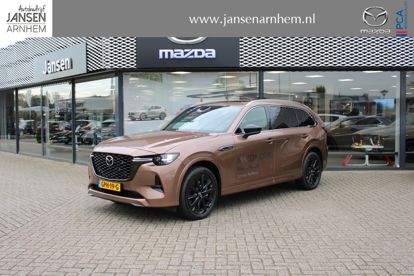 Mazda CX-80 - 2.5 e-SkyActiv PHEV 327 Homura Plus , Demovoordeel € 5.300,-, Automaat, Trekhaak, Alarm, P - AutoWereld.nl