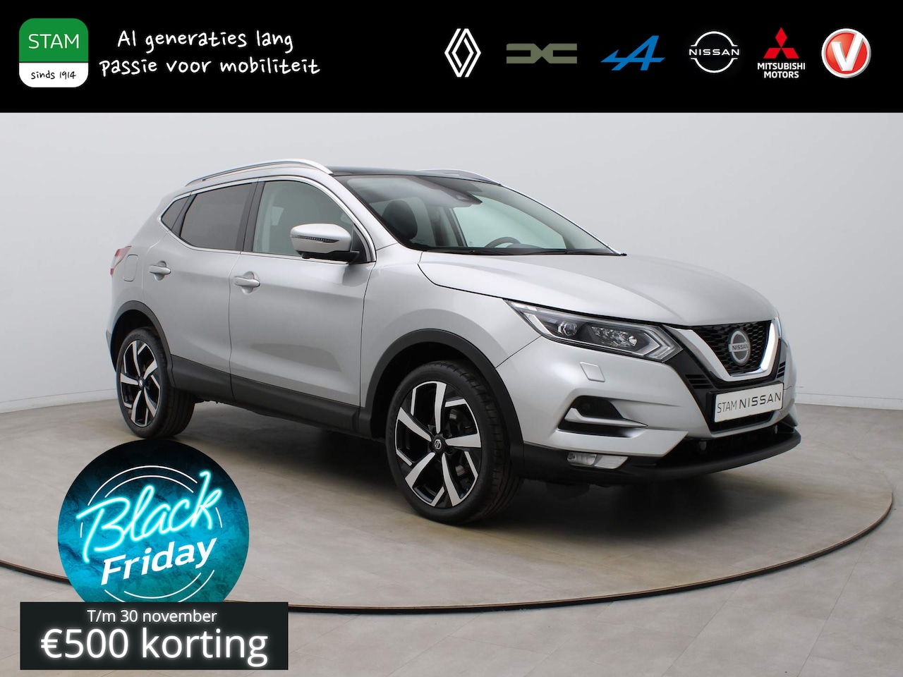 Nissan Qashqai - 160pk DIG-T Tekna AUTOMAAT 360° Camera | Leder | Navi | Panoramadak | Stoelverwarming | 19 - AutoWereld.nl