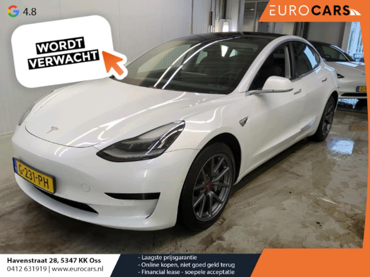 Tesla Model 3 - Standard RWD Plus 60 kWh | Navigatie | Panorama dak | 360 camera | Parkeersensoren | Stoel - AutoWereld.nl