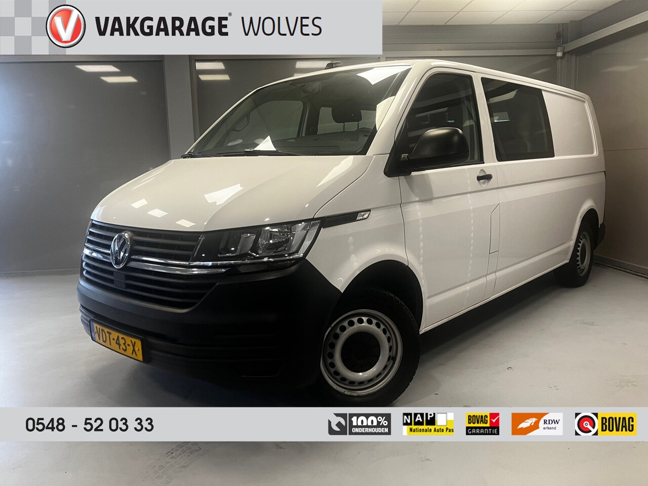 Volkswagen Transporter - 2.0 TDI 150PK L2H1 DC | NAVI | AIRCO | TREKHAAK | - AutoWereld.nl