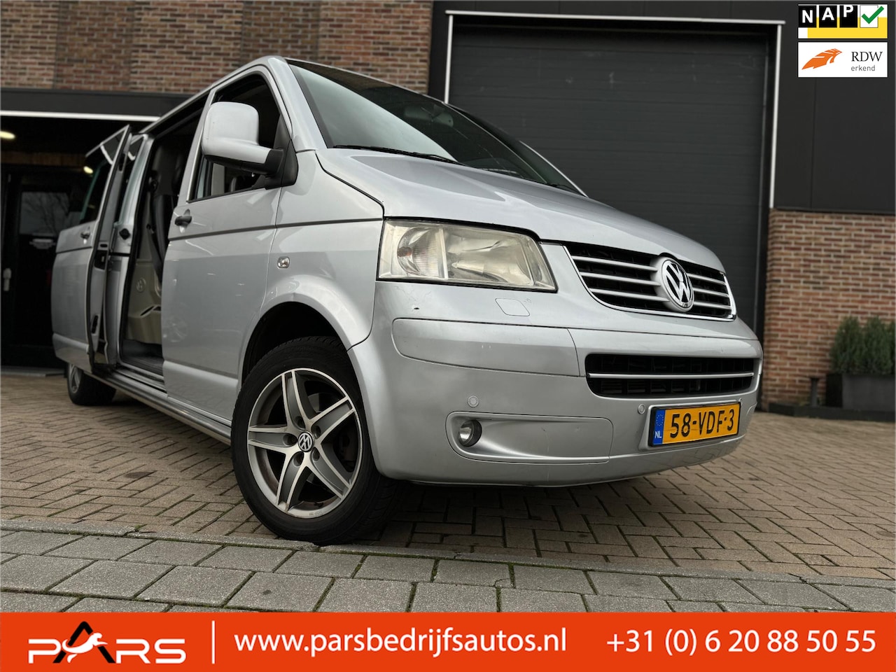 Volkswagen Transporter - 2.5 TDI Youngtimer 340 Lang Automaat 174PK Dubbele Cabine 5persn Airco Cruise controle Elk - AutoWereld.nl