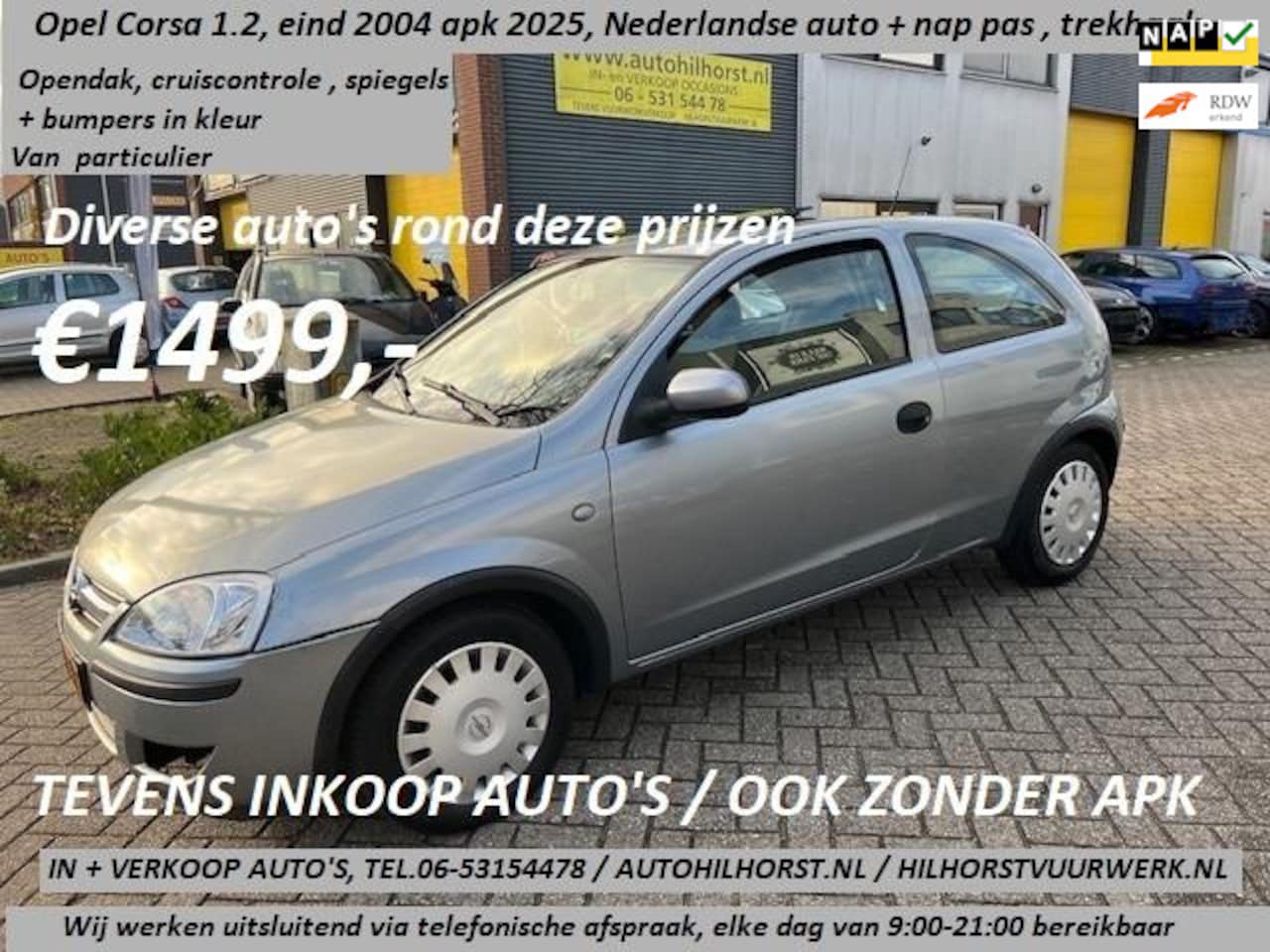 Opel Corsa - 1.2-16V 1.2-16V , Nederlandse, trekhaak, cruis controle, nap pas, spiegels + bumpers in kleur - AutoWereld.nl