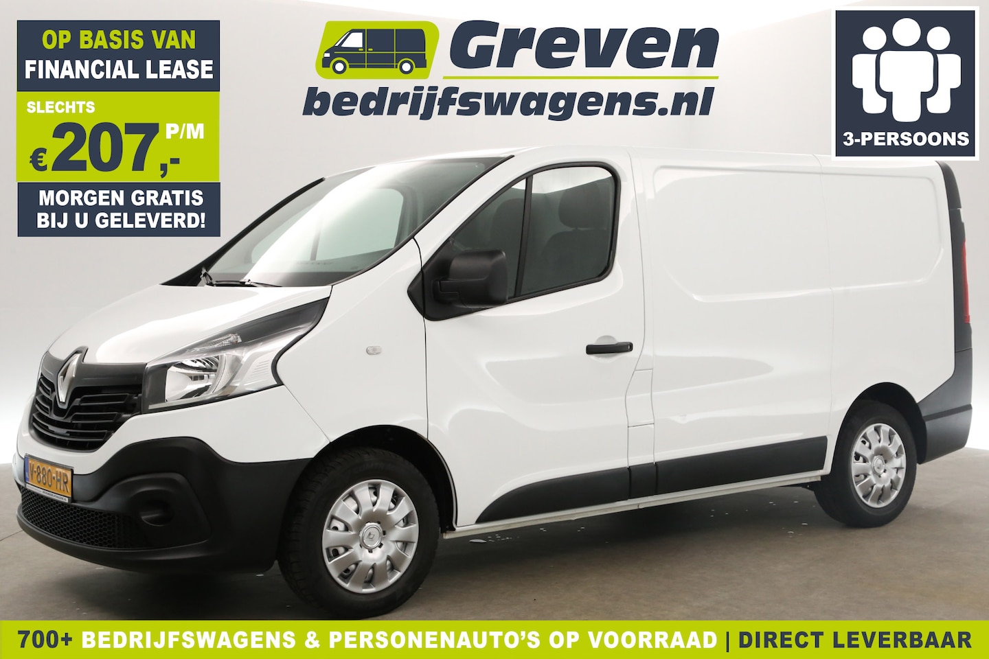 Renault Trafic - 1.6 dCi L1H1 Airco Cruise Navigatie PDC 3 Persoons Elektrpakket Trekhaak - AutoWereld.nl