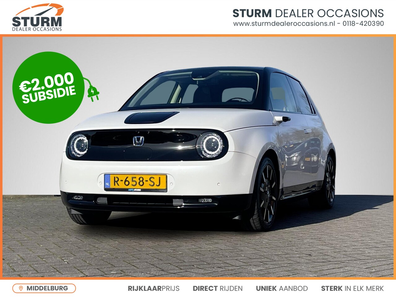 Honda e - Advance 16" *€2.000 SUBSIDIE MOGELIJK!* | Panoramadak | Navigatie | 360° Camera | Stuur- + - AutoWereld.nl