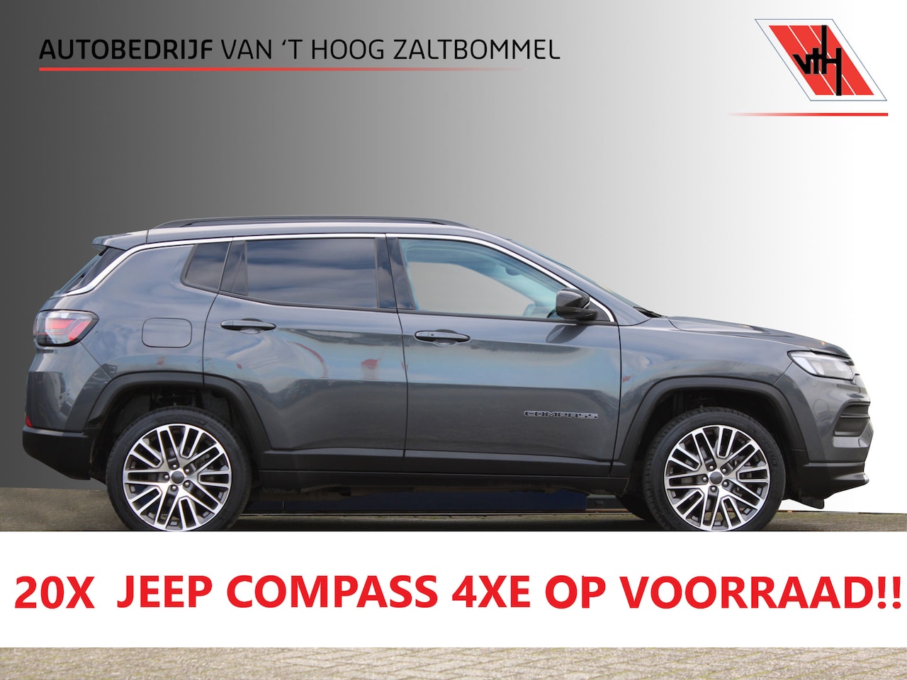 Jeep Compass - 4xe 190 Plug-in Hybrid Electric Night Eagle PANORAMADAK ACC CAMERA 19'' - AutoWereld.nl