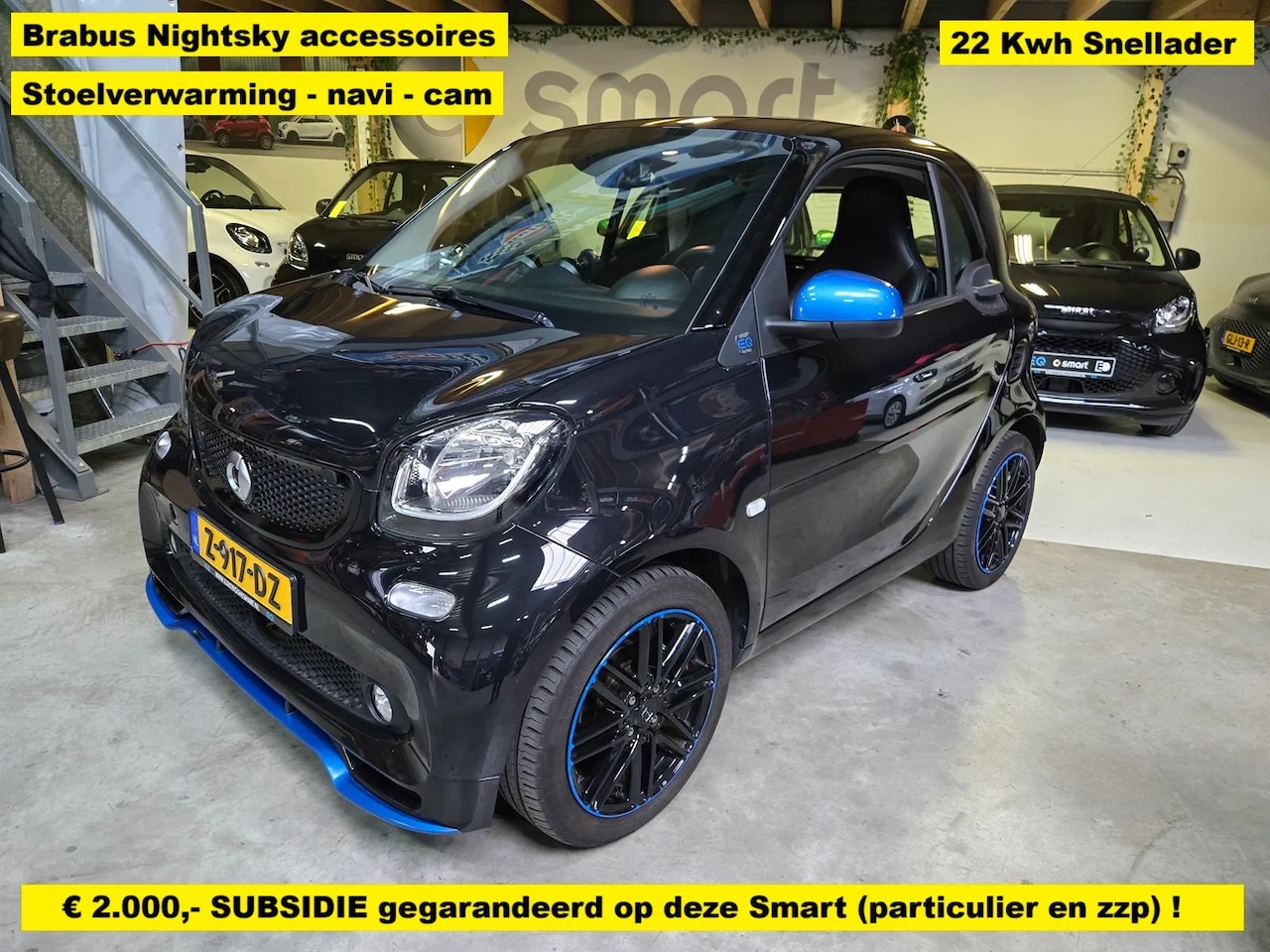 Smart Fortwo - EQ - 22 Kwh snellader - Stoelverwarming - Navi - Cam - AutoWereld.nl