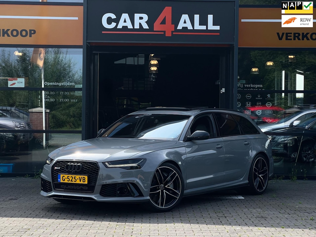 Audi RS6 - Avant 4.0 TFSI RS 6 PANO/EXCLUSIVE/CERAMIC/360*/BOM VOL OPTIES/APK 26-03-2025 - AutoWereld.nl