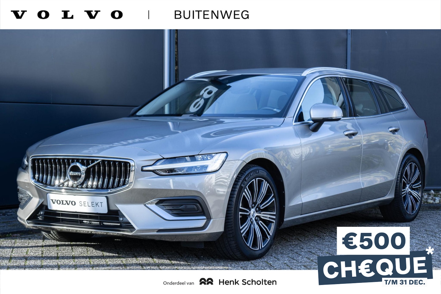 Volvo V60 - B4 Automaat Inscription Blond lederen interieur | Wegklapbare trekhaak | Stoel- en stuurve - AutoWereld.nl