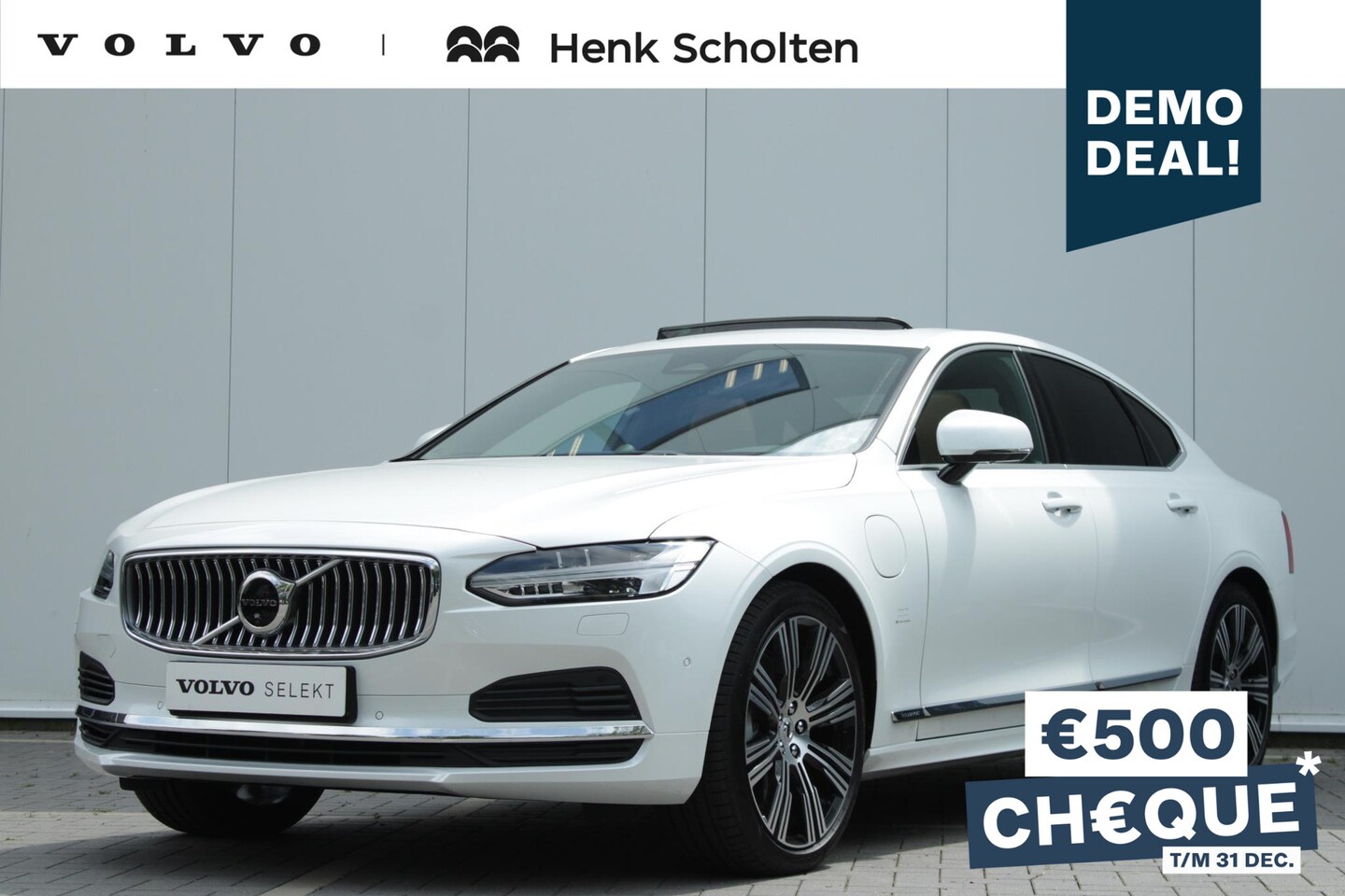 Volvo S90 - T8 Recharge AUT8 455PK AWD Ultimate Bright, Nappa leder met stoelventilatie en massagefunc - AutoWereld.nl