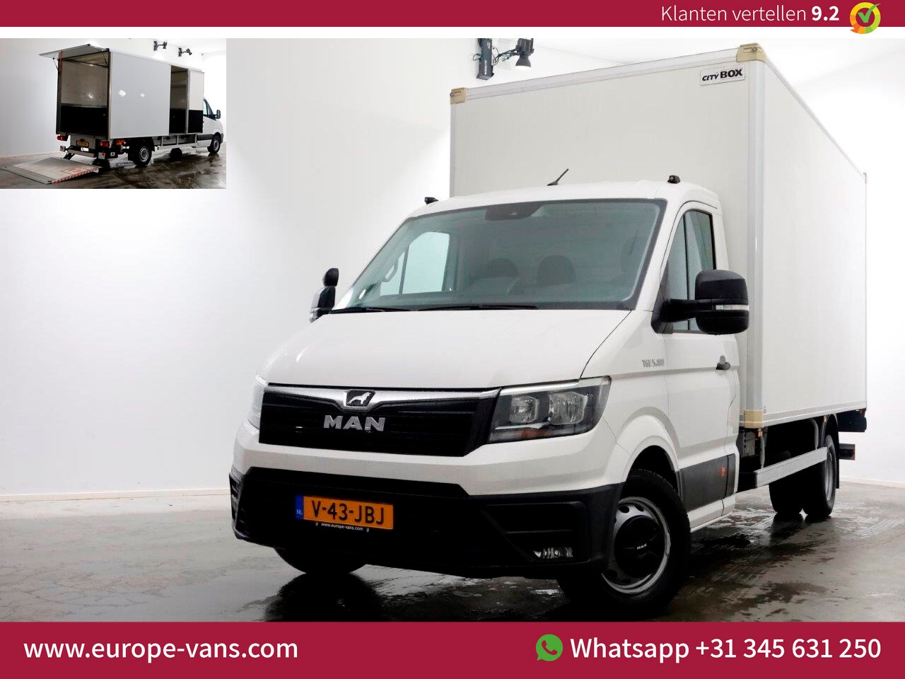 MAN TGE - 5.180 2.0 177pk E6 Bakwagen met laadklep en zijdeur L445cm 06-2018 - AutoWereld.nl