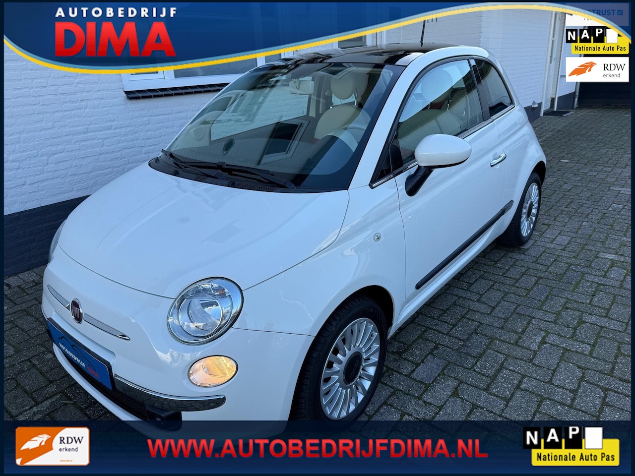 Fiat 500 - 1.2 Lounge/ Airco/ Pano/ Stoelverwarming/ Standkachel - AutoWereld.nl