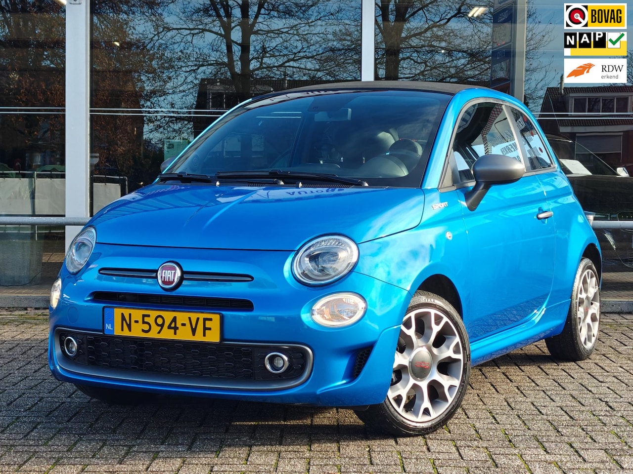 Fiat 500 C - 1.0 Hybrid Sport| Org. NL| Android Auto|Apple Carplay| Cabrio| Navigatie|Airco - AutoWereld.nl