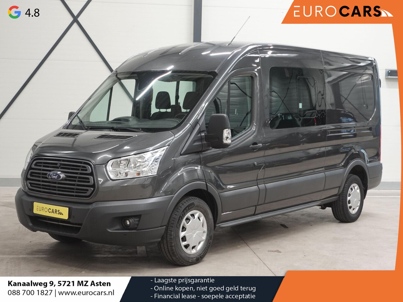 Ford Transit - 130pk L3H2 Dubbele Cabine 6 Persoons Airco Cruise Trekhaak - AutoWereld.nl