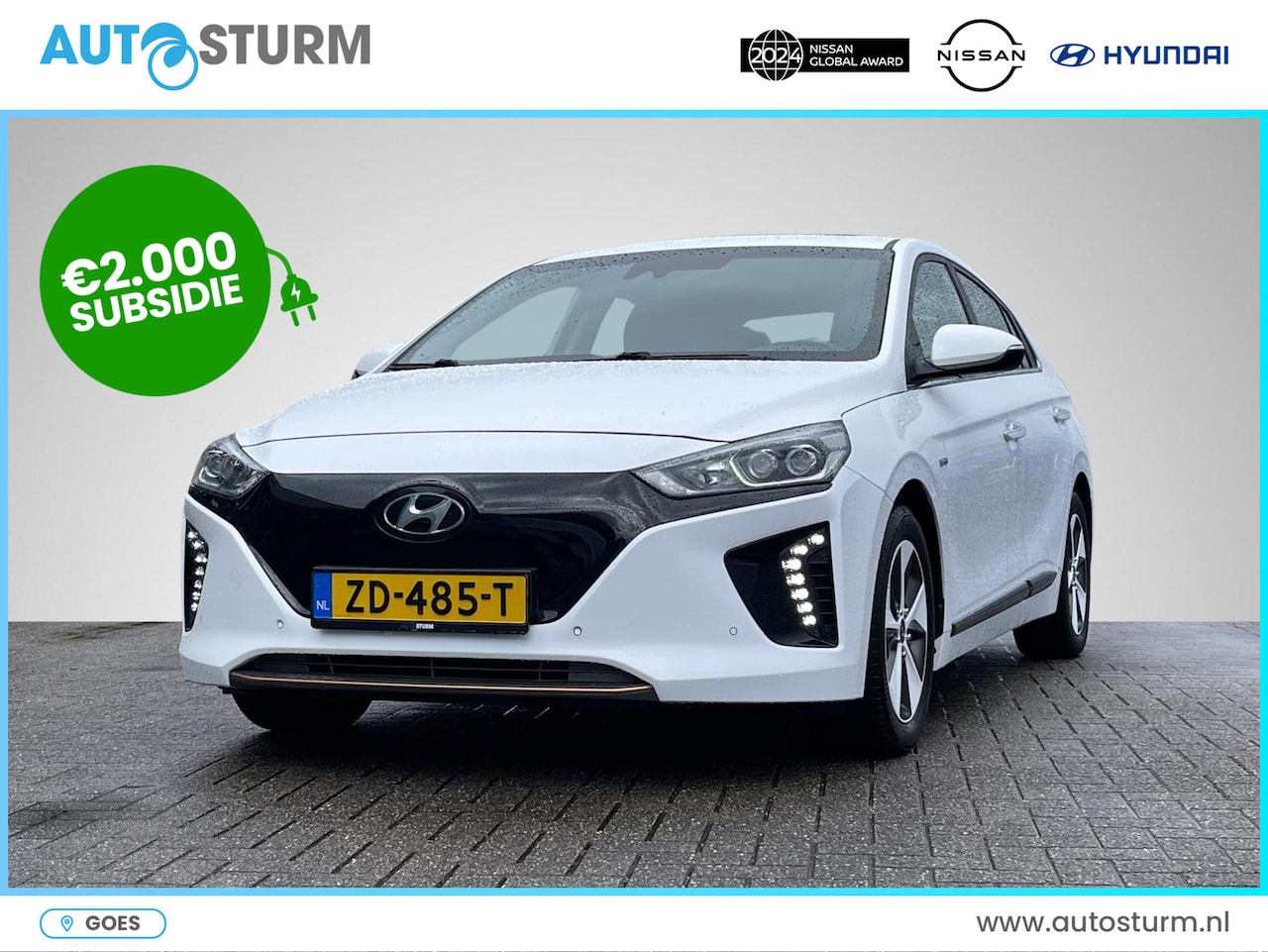 Hyundai IONIQ - Premium EV *€2.000 SUBSIDIE MOGELIJK!* | Schuif-/Kanteldak | Leder | Geheugenstoel | Stuur - AutoWereld.nl