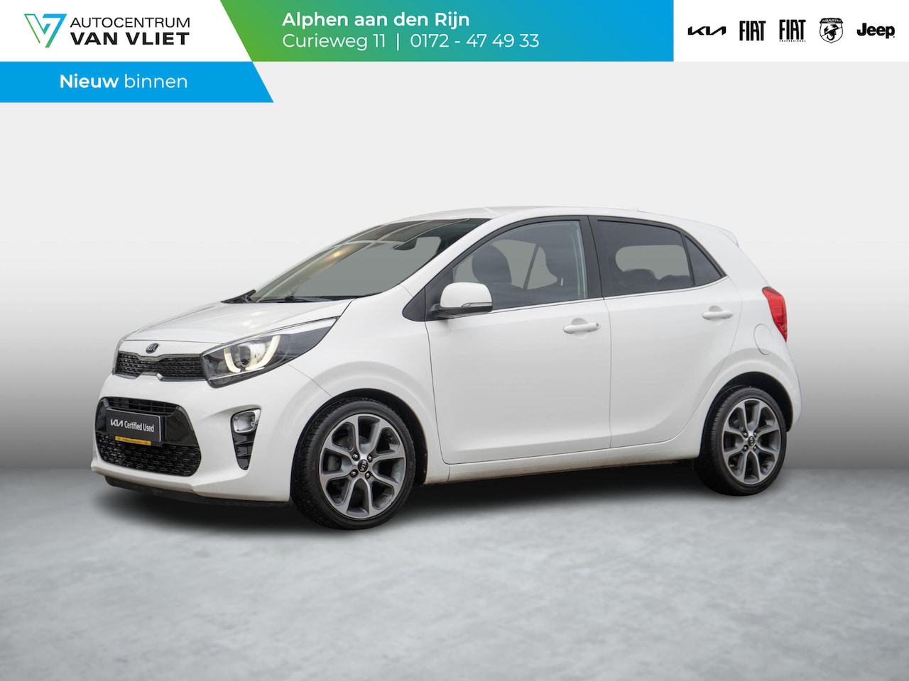 Kia Picanto - 1.0 CVVT Design Edition | Navy bekleding | navigatie | climate control | - AutoWereld.nl