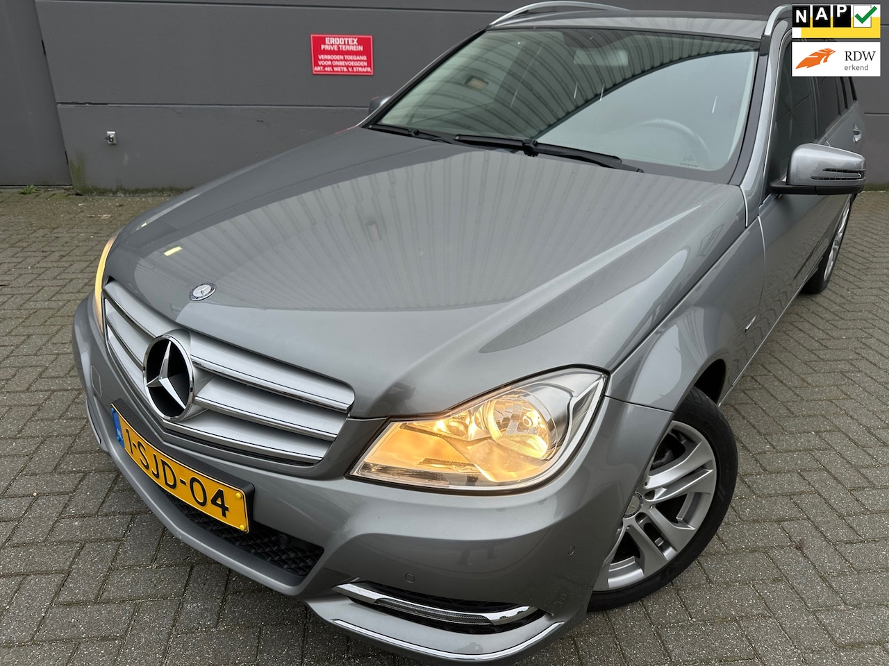 Mercedes-Benz C-klasse Estate - 180*NAVI*Elkt-stoel*Airco*Cruise*Leer*Velegn*Bluetooth*Park-voor &achter - AutoWereld.nl