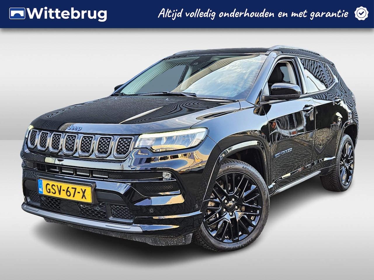 Jeep Compass - 4xe 240 Plug-in Hybrid Electric S Subwoofer ! Leder ! Black Pack ! - AutoWereld.nl