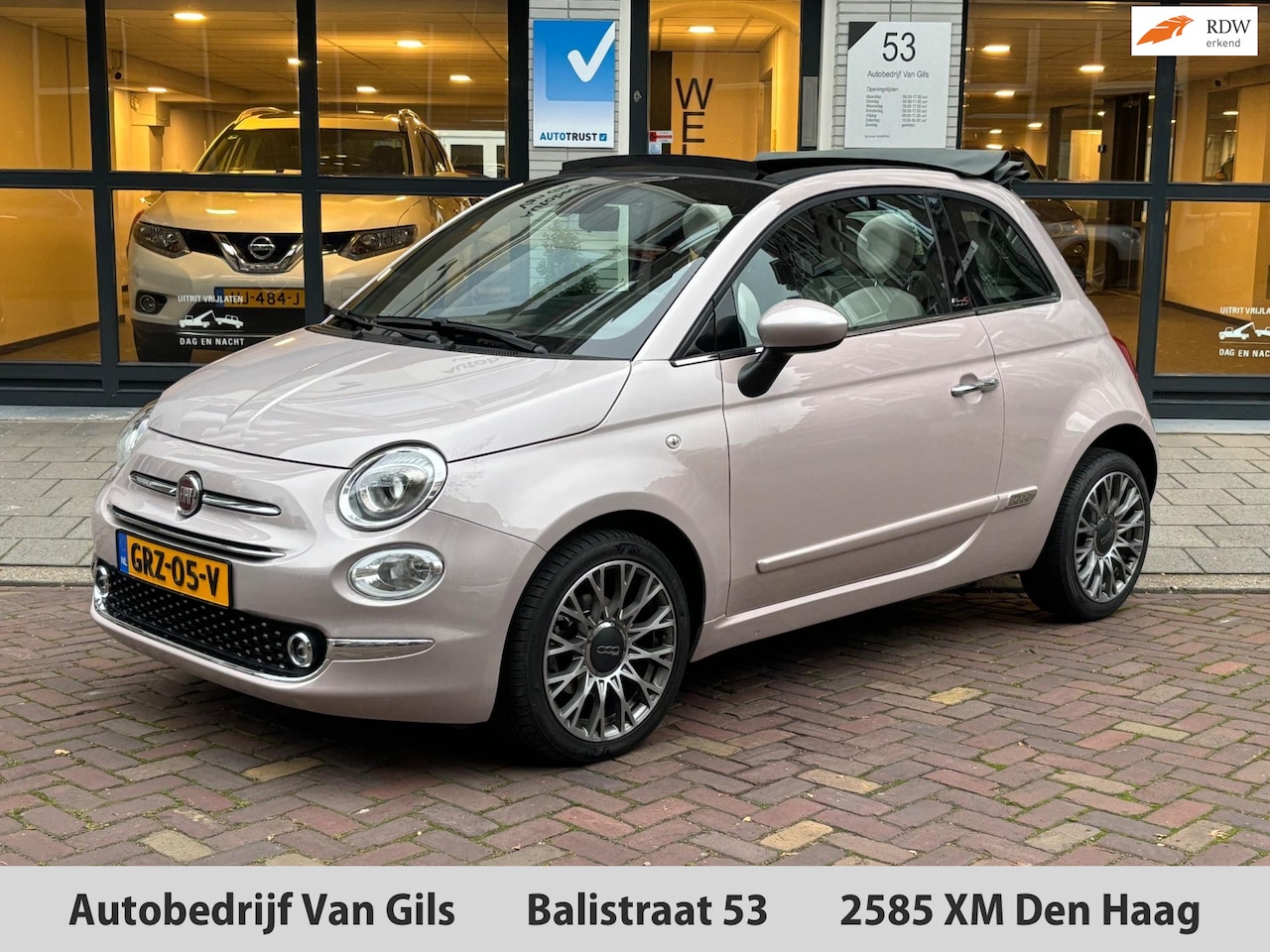 Fiat 500 - 1.2 Rockstar CABRIOLET AUTOMAAT | AIRCO | LED | APPLECARPLAY | 1/2 LEDER | PDC | BLUETOOTH - AutoWereld.nl