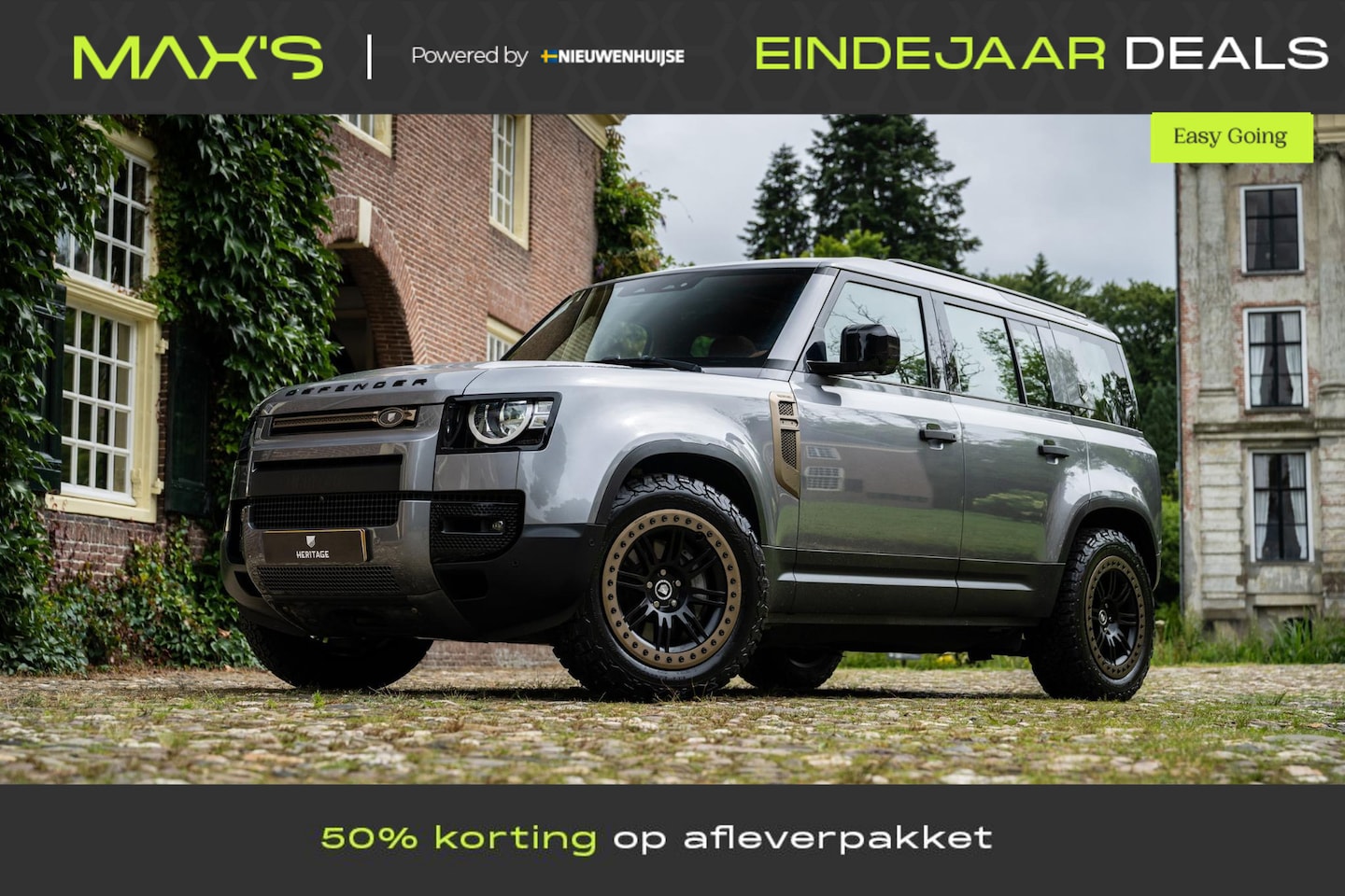 Land Rover Defender 110 - P400 7p. Heritage Customs Edition | Luchtvering | 6 Cilinder | Adaptive Cruise Control | N - AutoWereld.nl