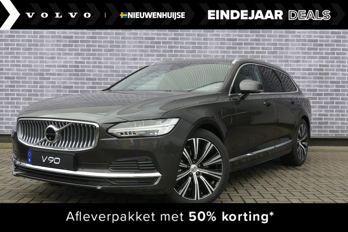 Volvo V90 - T6 Long Range Recharge AWD Ultimate Bright | Nappa Leder met ventilatie | Massagefunctie | - AutoWereld.nl