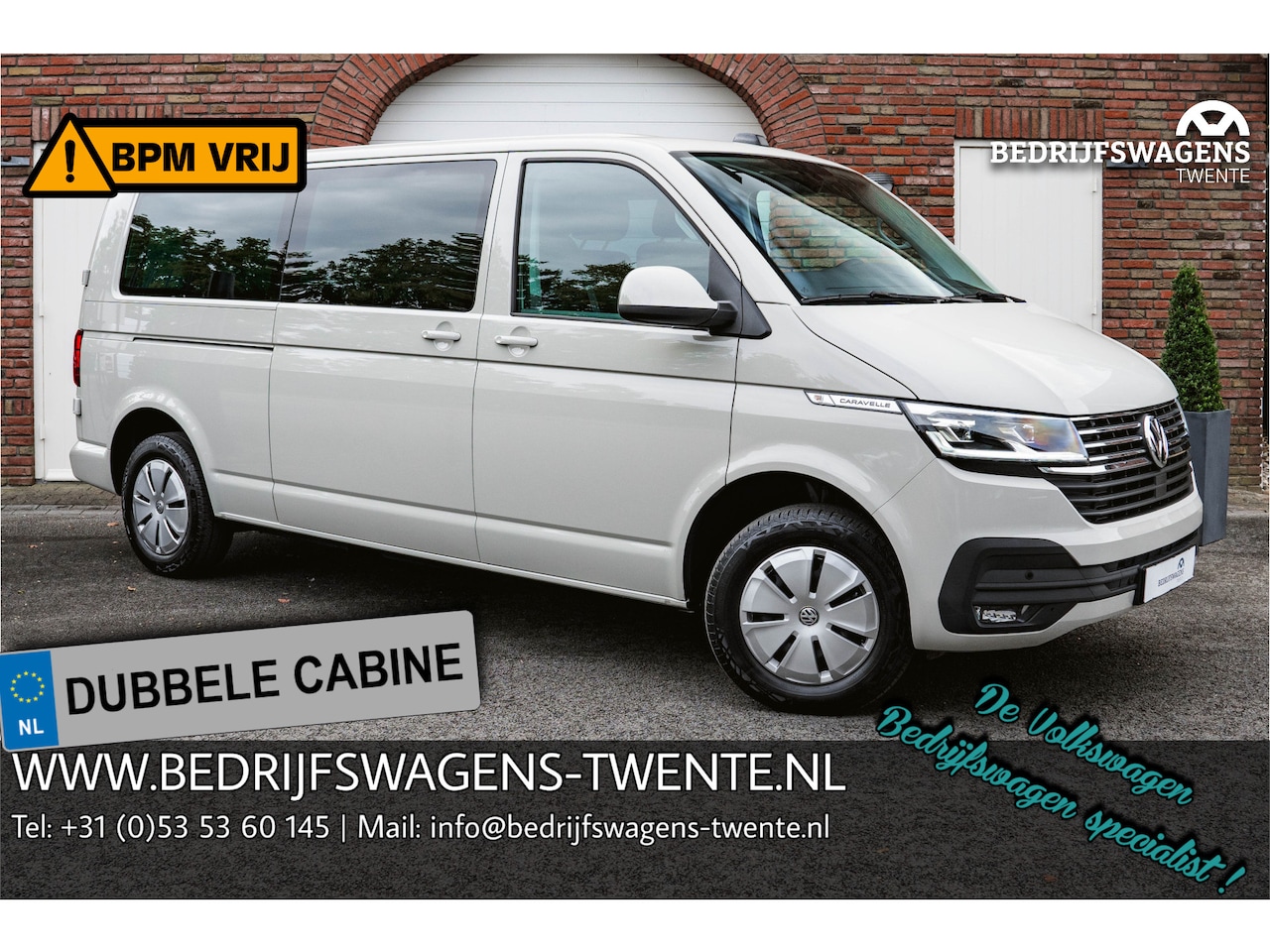 Volkswagen Transporter Caravelle - T6.1 150 PK DSG 6-PERSOONS DC L2H1 Caravelle ACC| LED | NAVI | A-DEUREN | CLIMATRONIC - AutoWereld.nl