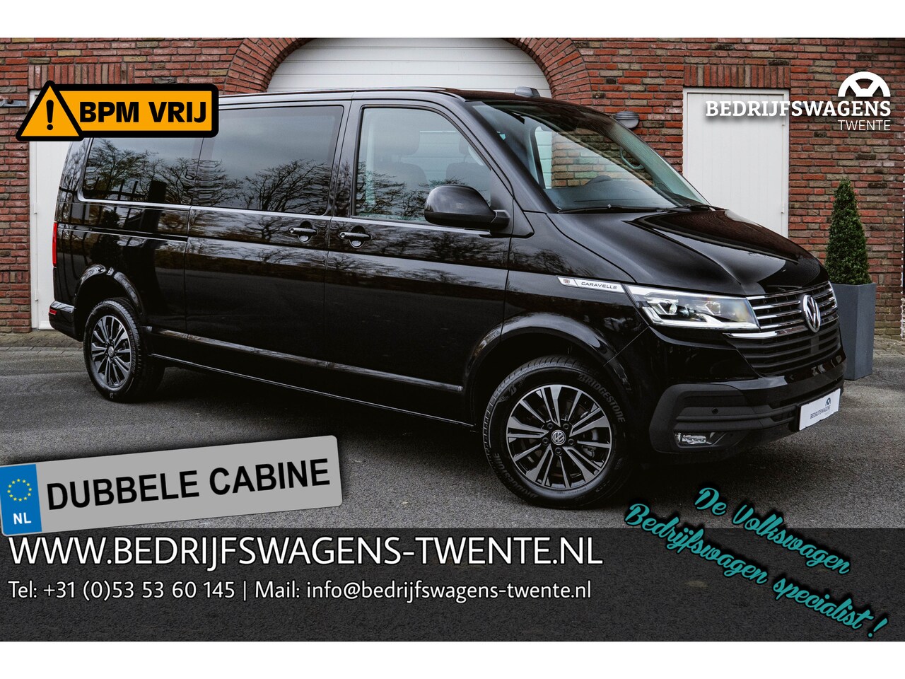 Volkswagen Transporter Caravelle - T6.1 2.0 TDI 150 PK DSG CARAVELLE L2H1 DUB/CAB A-Klep ACC | LED | Digital Cockpit | Virtua - AutoWereld.nl