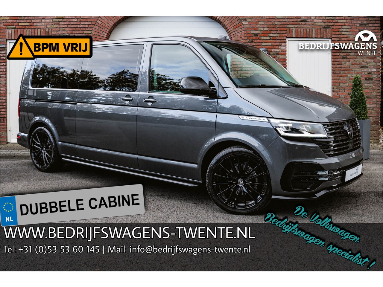 Volkswagen Transporter Caravelle - T6.1 2.0 TDI 150 PK DSG CARAVELLE L2H1 A-KLEP BWT SPECIAL ACC | LED | Privacy glass | Side - AutoWereld.nl