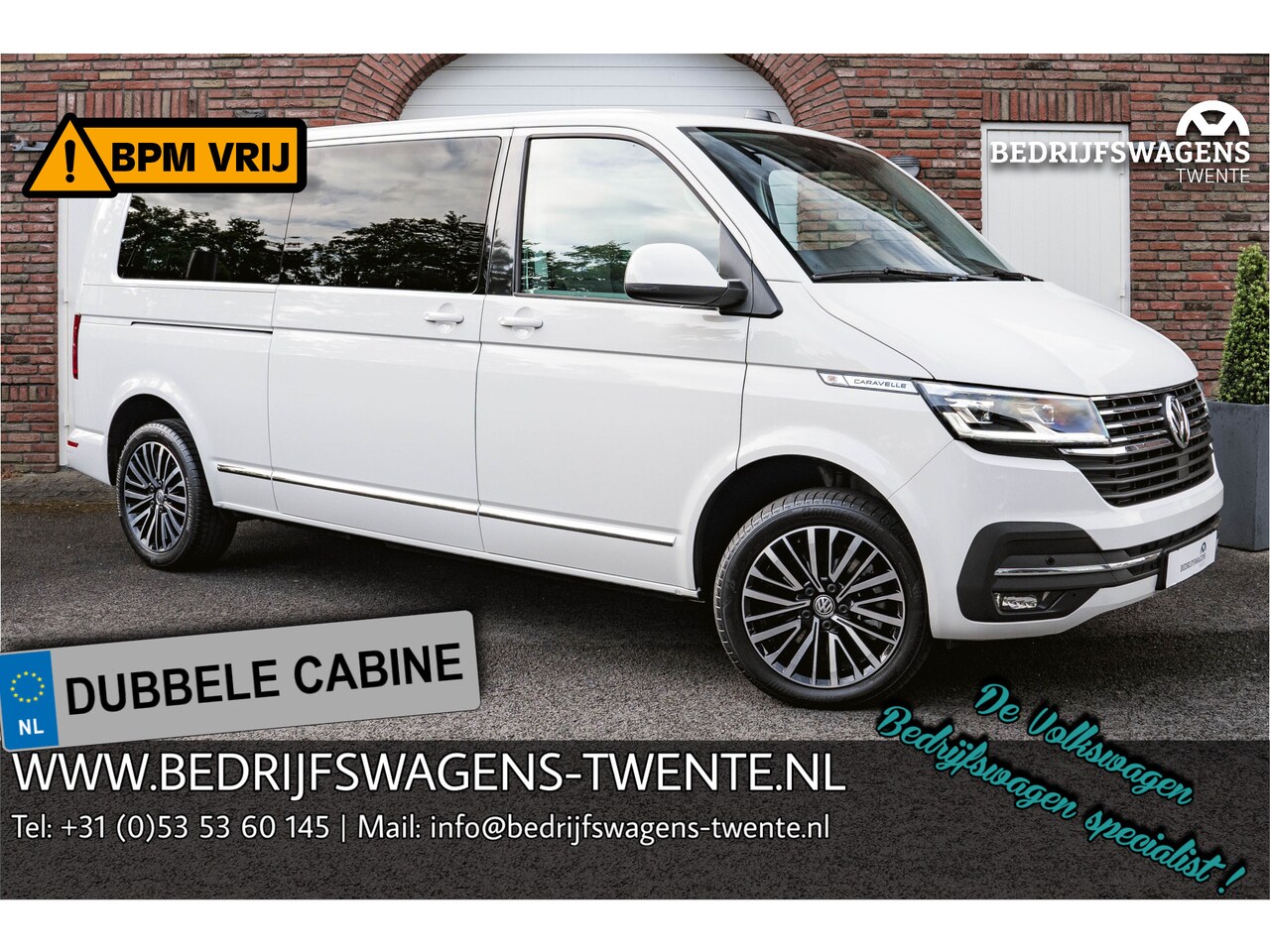 Volkswagen Transporter Caravelle - T6.1 2.0 TDI 204 PK DSG CARAVELLE L2H1 A-KLEP DUB/DUB ACC | LED | Leder | Virtual Cockpit - AutoWereld.nl