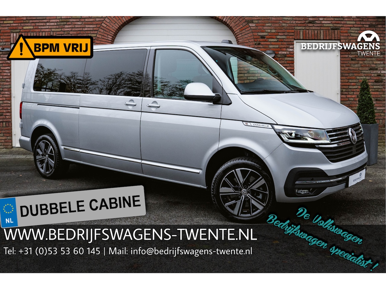 Volkswagen Transporter Caravelle - T6.1 2.0 TDI 204 PK DSG L2H1 DUB/CAB A-Deuren ACC | LED | Leder | Apple Carplay/ Android A - AutoWereld.nl