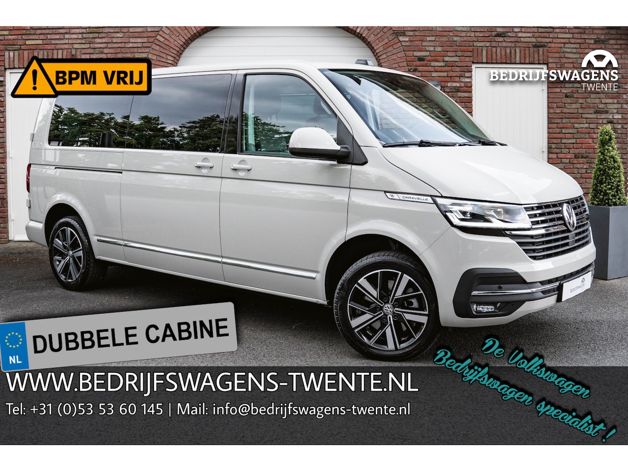 Volkswagen Transporter Caravelle - T6.1 2.0 TDI 204 PK DSG L2H1 DUB/CAB A-Deuren ACC | LED | Leder | Apple Carplay/ Android A - AutoWereld.nl