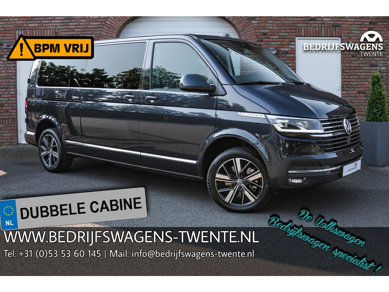 Volkswagen Transporter Caravelle - T6.1 2.0 TDI 204 PK DSG L2H1 DUB/CAB A-Deuren ACC | LED | Leder | Apple Carplay/ Android A - AutoWereld.nl