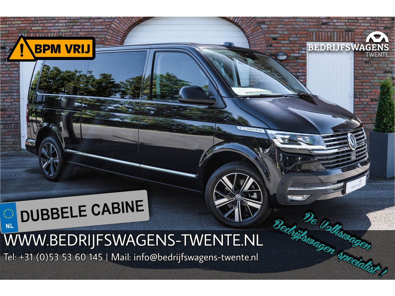 Volkswagen Transporter Caravelle - T6.1 2.0 TDI 204 PK DSG L2H1 A-KLEP FULL OPTIONS DUB/CAB ACC | LED | Leder | Side Assist | - AutoWereld.nl