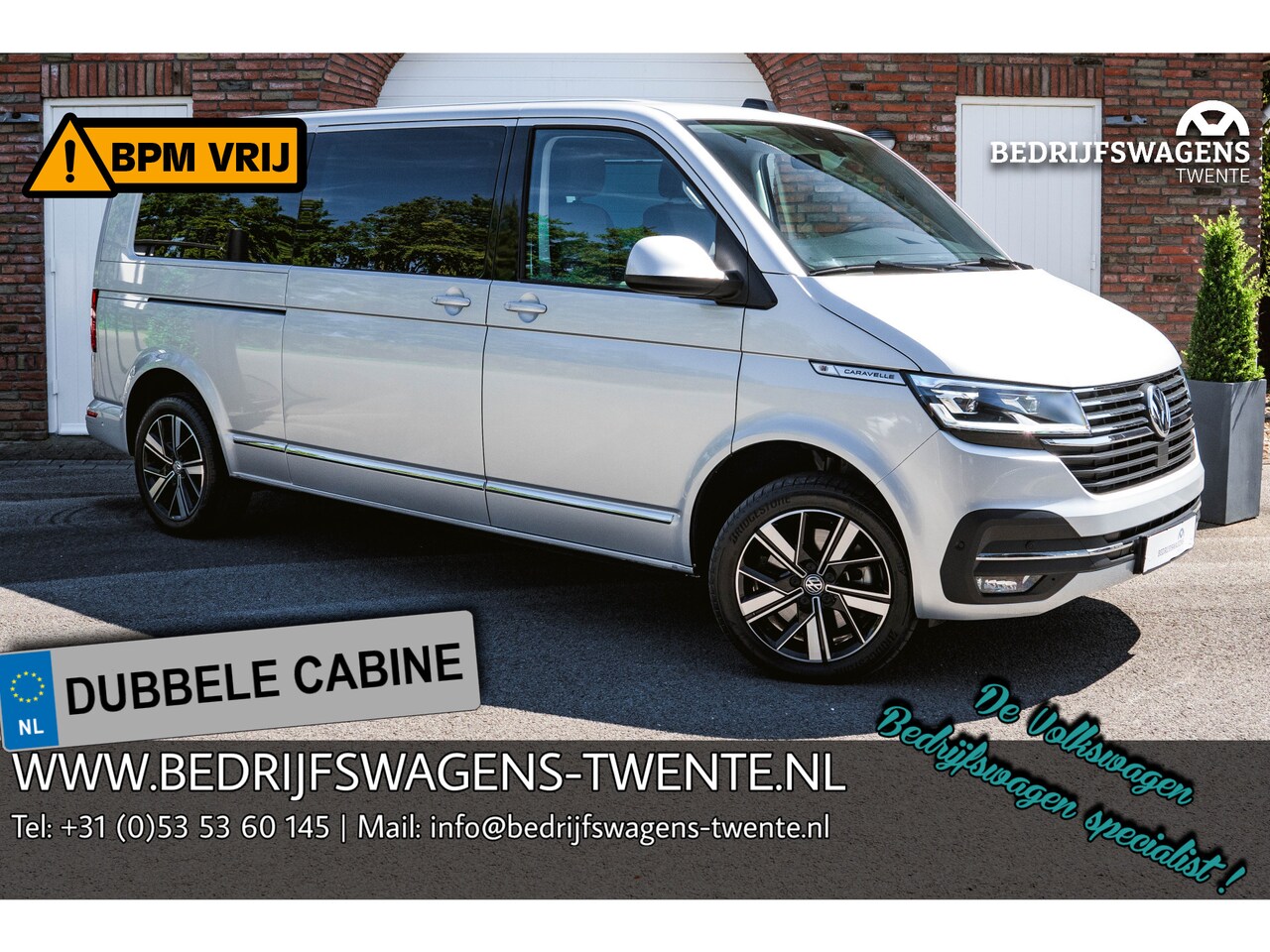 Volkswagen Transporter Caravelle - T6.1 2.0 TDI 204 PK DSG L2H1 A-KLEP FULL OPTIONS DUB/CAB ACC | LED | Leder | Side Assist | - AutoWereld.nl