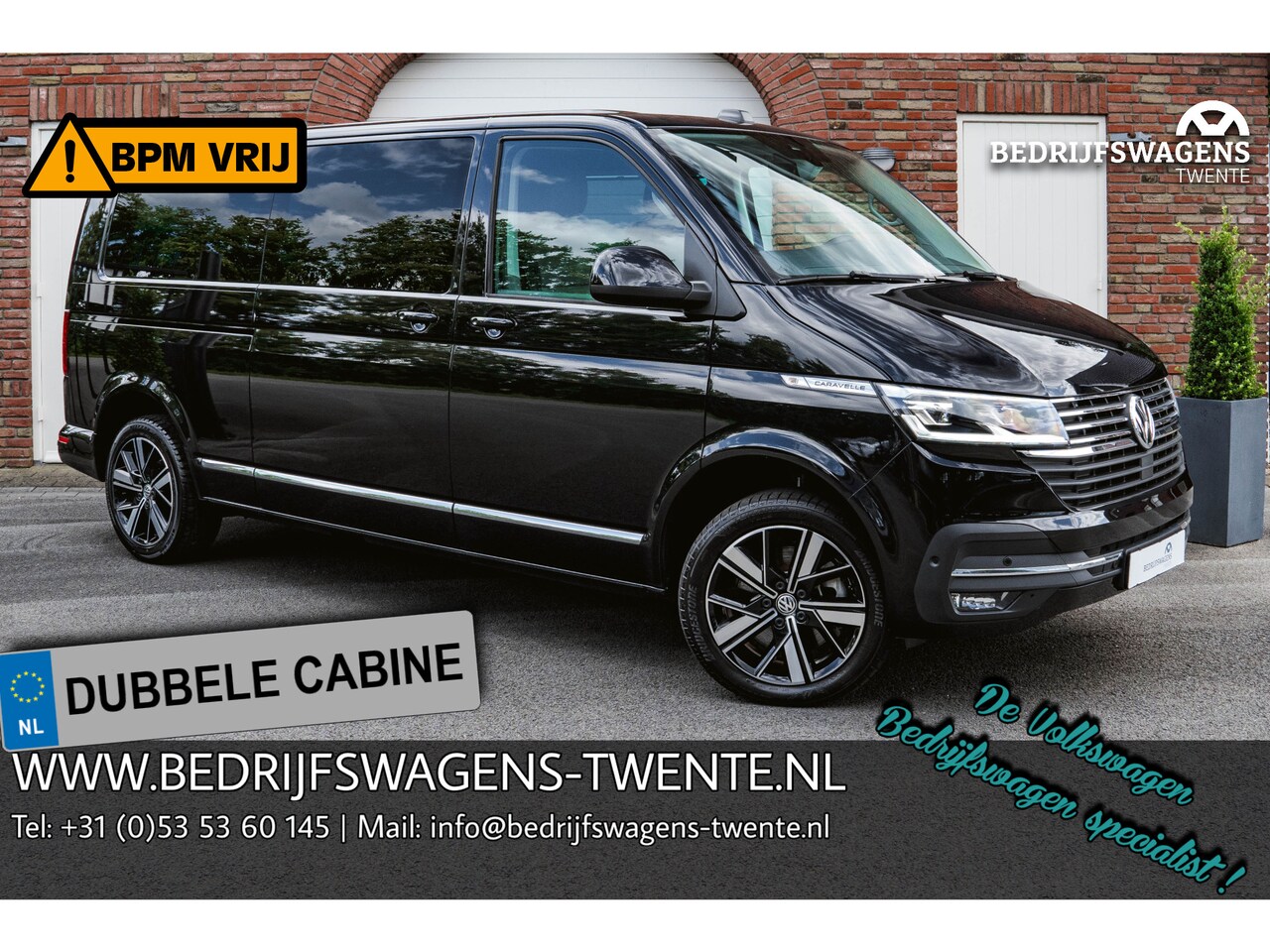 Volkswagen Transporter Caravelle - T6.1 2.0 TDI 204 PK DSG L2H1 A-KLEP FULL OPTIONS DUB/CAB ACC | LED | Leder | Side Assist | - AutoWereld.nl