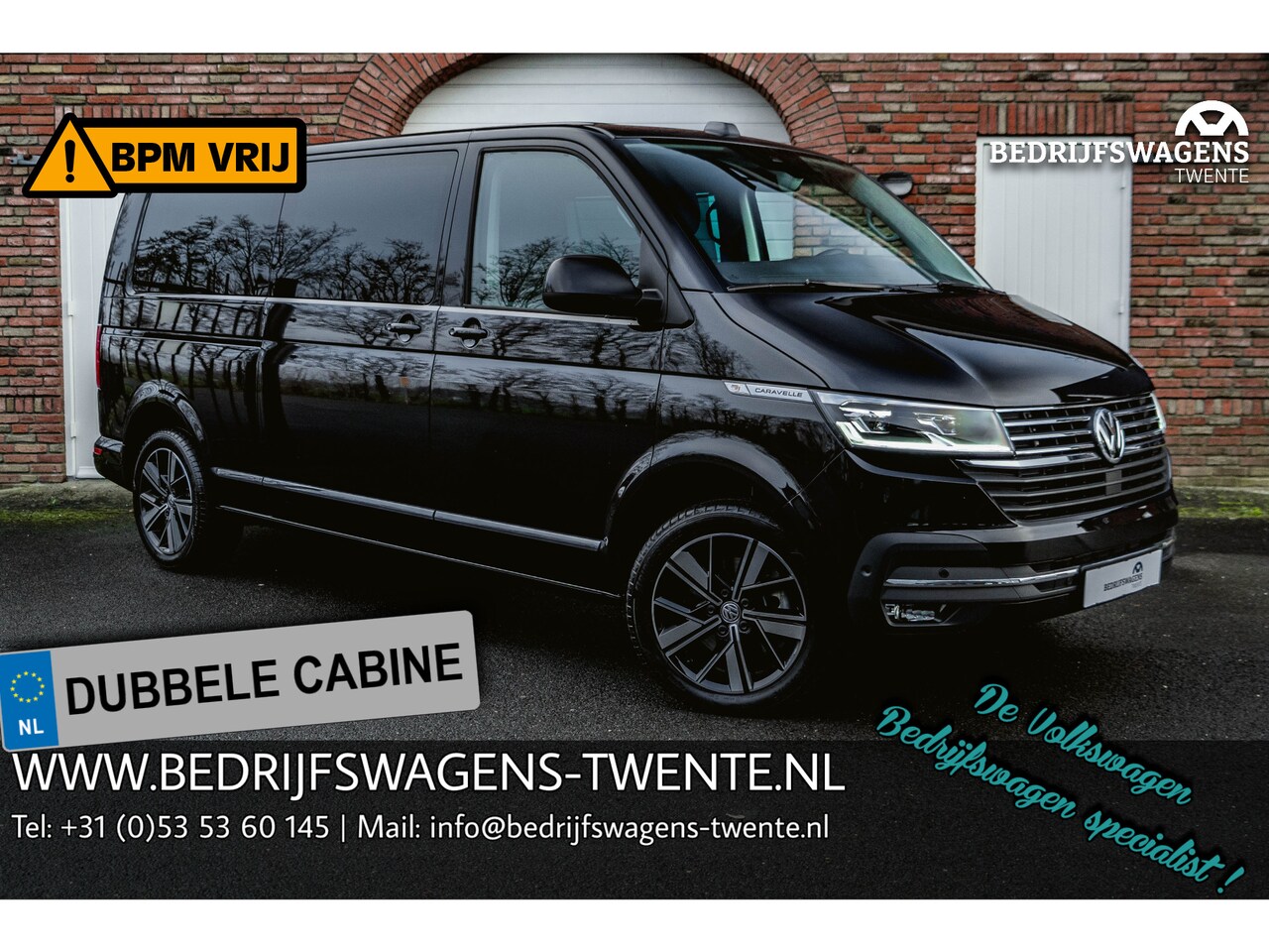 Volkswagen Transporter Caravelle - T6.1 2.0 TDI 204 PK DSG L2H1 A-KLEP FULL OPTIONS DUB/CAB ACC | LED | Leder | Side Assist | - AutoWereld.nl