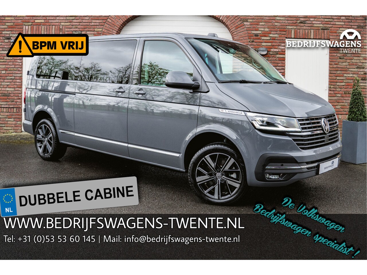 Volkswagen Transporter Caravelle - T6.1 2.0 TDI 204 PK DSG L2H1 A-Deuren DUB/CAB ACC | LED | Leder | Apple Carplay/ Android A - AutoWereld.nl