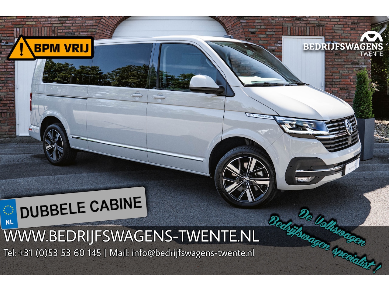 Volkswagen Transporter Caravelle - T6.1 2.0 TDI 204 PK DSG L2H1 DUB/CAB A-Klep ACC | LED | Leder |  | Privacy glass | - AutoWereld.nl