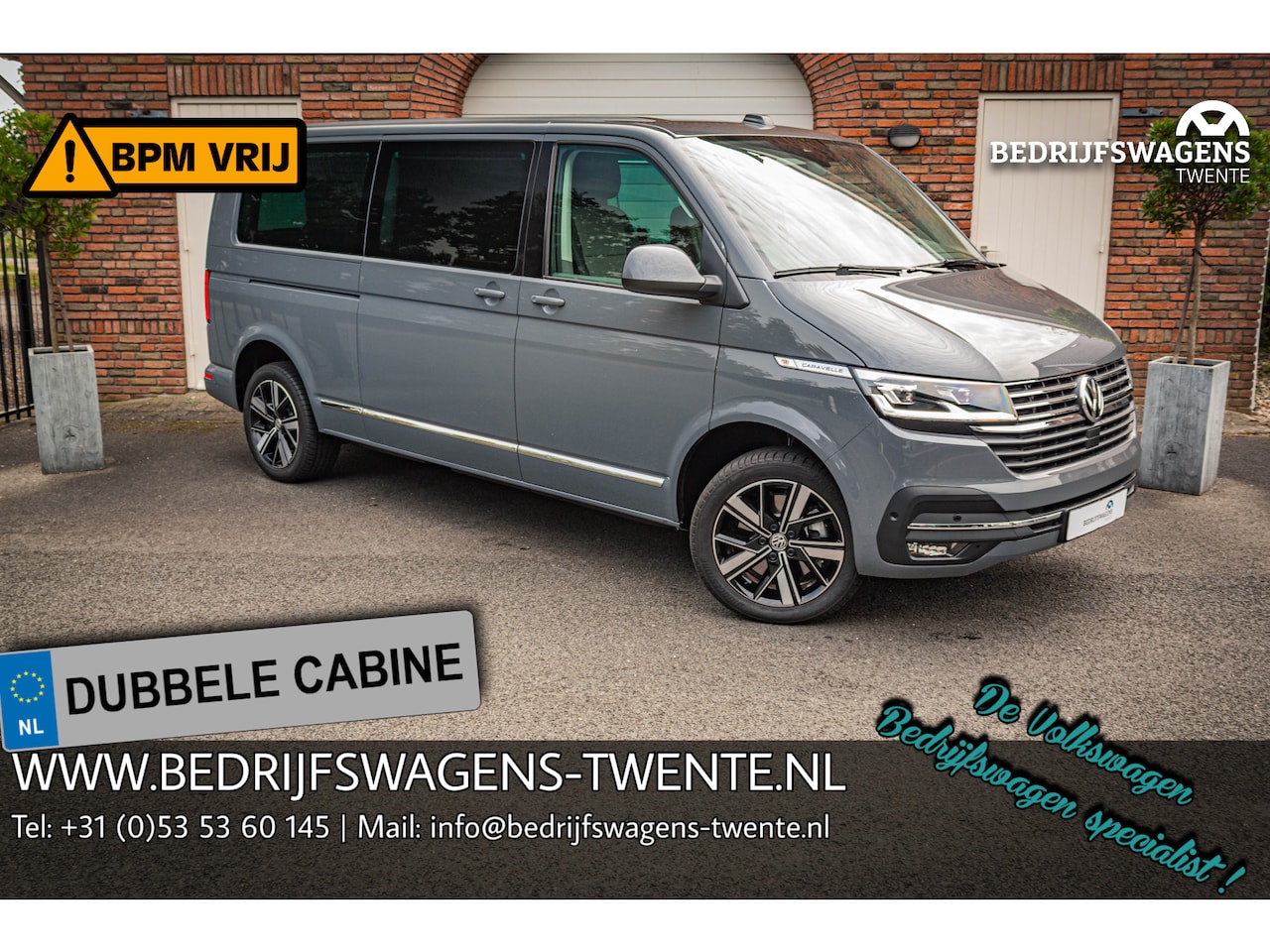 Volkswagen Transporter Caravelle - T6.1 2.0 TDI 204 PK DSG L2H1 A-KLEP ACC | LED | Leder | Side Assist | Privacy glass | - AutoWereld.nl