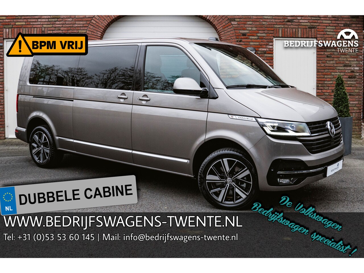 Volkswagen Transporter Caravelle - T6.1 2.0 TDI 204 PK DSG L2H1 A-KLEP ACC | LED | Leder | Side Assist | Privacy glass | - AutoWereld.nl