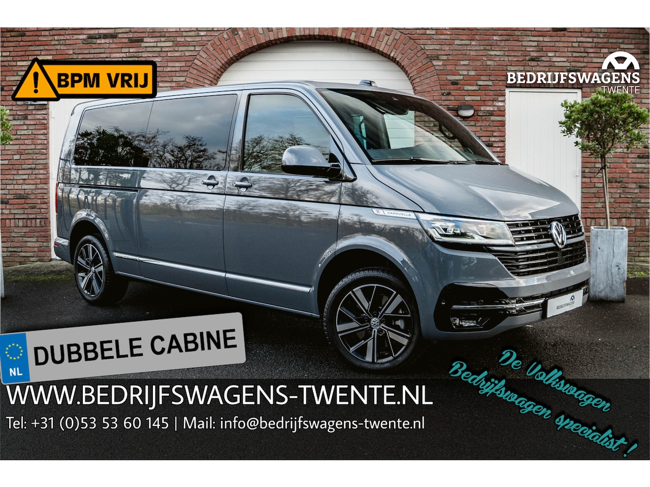 Volkswagen Transporter Caravelle - T6.1 2.0 TDI 204 PK DSG L2H1 DUB/CAB A-KLEP ACC | ALPINE Audio | Leder | Side Assist | Alc - AutoWereld.nl